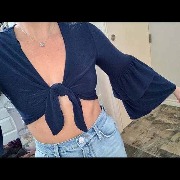 Blue bell bottomed going out crop top - Picture 2 of 2